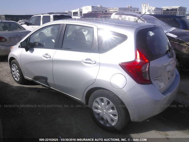 3N1CE2CP2FL418254 - 2015 NISSAN VERSA NOTE S/S PLUS/SV/SL/SR SILVER photo 3