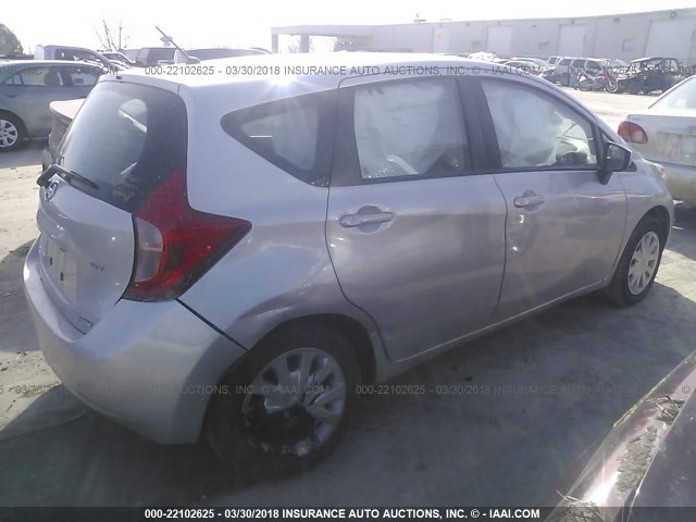 3N1CE2CP2FL418254 - 2015 NISSAN VERSA NOTE S/S PLUS/SV/SL/SR SILVER photo 4