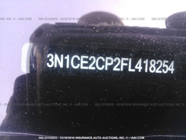 3N1CE2CP2FL418254 - 2015 NISSAN VERSA NOTE S/S PLUS/SV/SL/SR SILVER photo 9