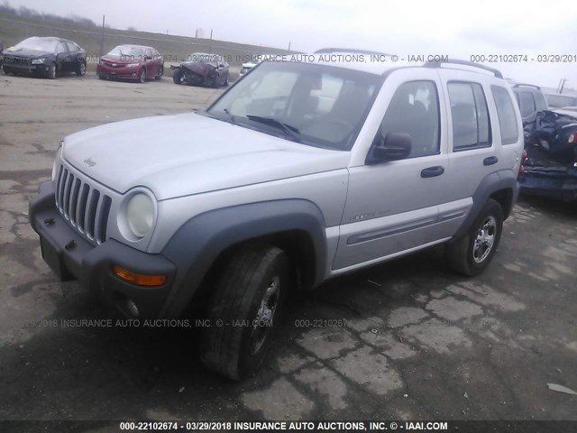 1J4GK48K22W110080 - 2002 JEEP LIBERTY SPORT SILVER photo 2