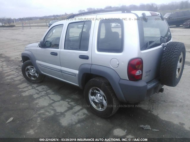 1J4GK48K22W110080 - 2002 JEEP LIBERTY SPORT SILVER photo 3