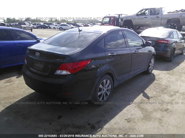 KMHCU4AE4DU287565 - 2013 HYUNDAI ACCENT GLS/SE BLACK photo 4