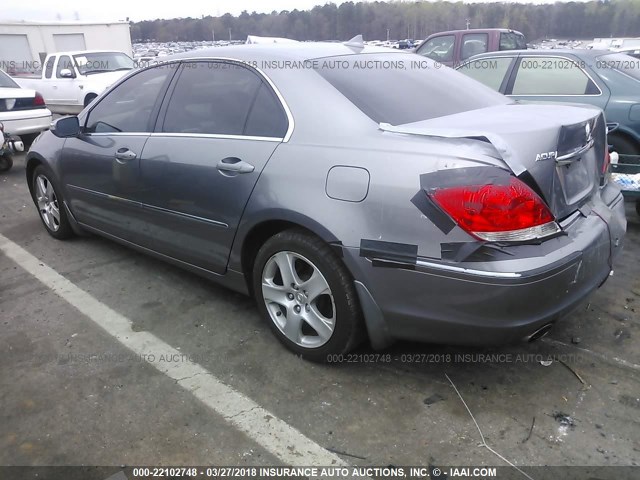 JH4KB165X6C002534 - 2006 ACURA RL GRAY photo 3