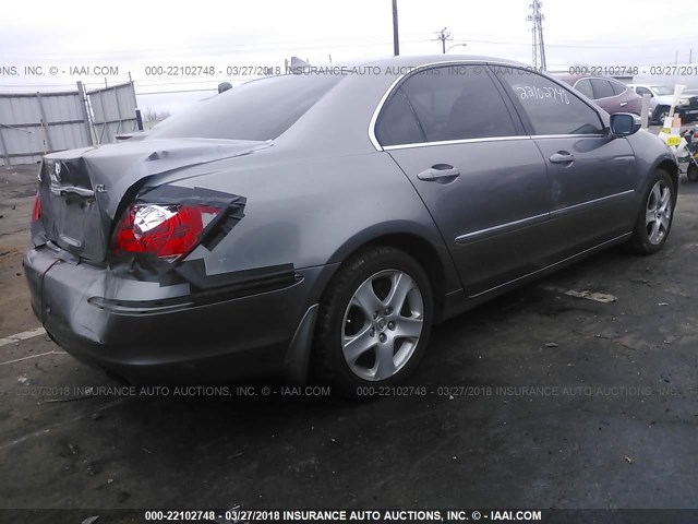 JH4KB165X6C002534 - 2006 ACURA RL ნაცრისფერი ფოტო 4