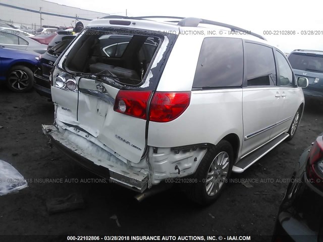 5TDZK22C18S123562 - 2008 TOYOTA SIENNA XLE/XLE LIMITED WHITE photo 4