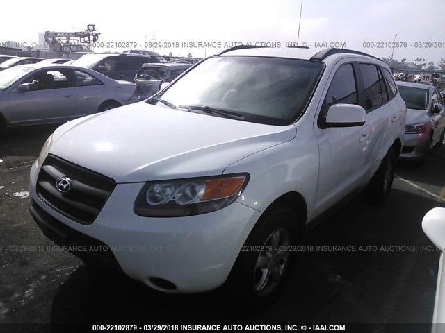 5NMSG13D78H224094 - 2008 HYUNDAI SANTA FE GLS WHITE photo 2