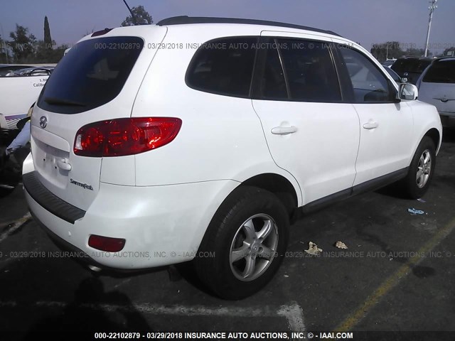 5NMSG13D78H224094 - 2008 HYUNDAI SANTA FE GLS WHITE photo 4