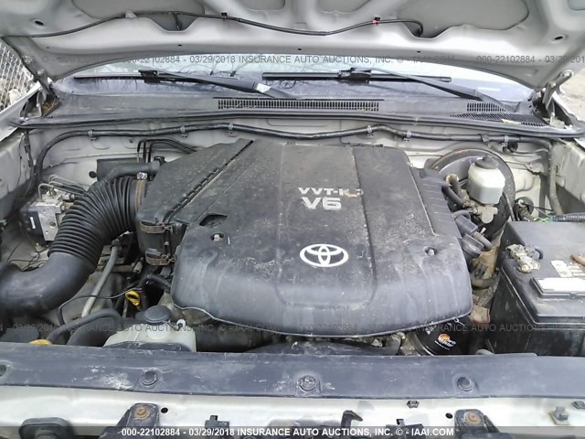 5TEUU42N08Z506980 - 2008 TOYOTA TACOMA ACCESS CAB ვერცხლისფერი ფოტო 10