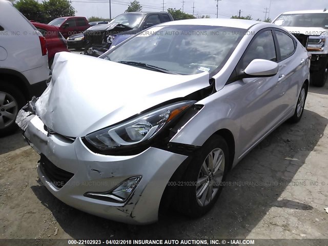 KMHDH4AE8FU265662 - 2015 HYUNDAI ELANTRA SE/SPORT/LIMITED SILVER photo 2