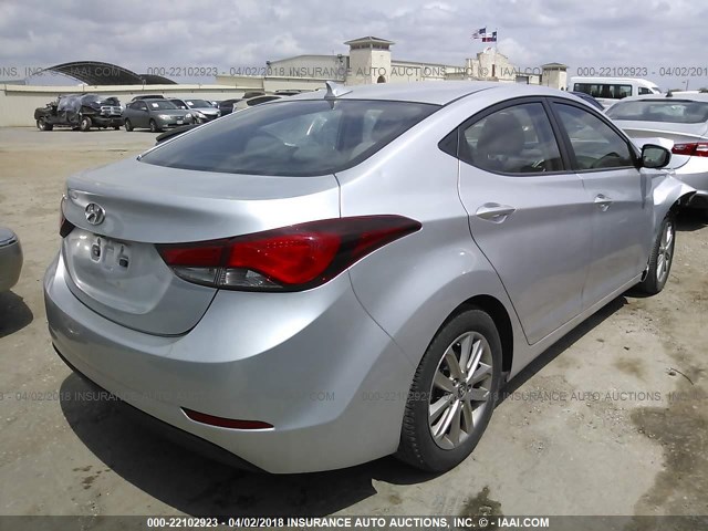 KMHDH4AE8FU265662 - 2015 HYUNDAI ELANTRA SE/SPORT/LIMITED SILVER photo 4