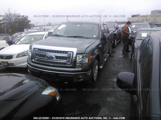 1FTFW1EF8DKD12315 - 2013 FORD F150 SUPERCREW GRAY photo 2