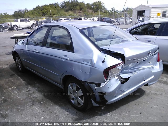 KNAFE122975427381 - 2007 KIA SPECTRA EX/LX BLUE photo 3