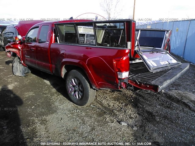 5TFSX5EN8GX042956 - 2016 TOYOTA TACOMA ACCESS CAB/SR/SR5 წითელი ფოტო 3