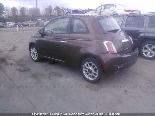 3C3CFFAR2DT673736 - 2013 FIAT 500 POP BROWN photo 3