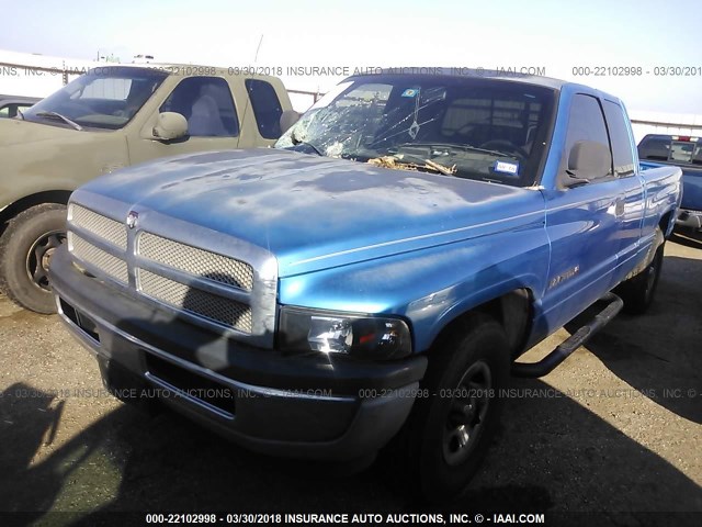 3B7HC13YX1M516639 - 2001 DODGE RAM 1500 BLUE photo 2