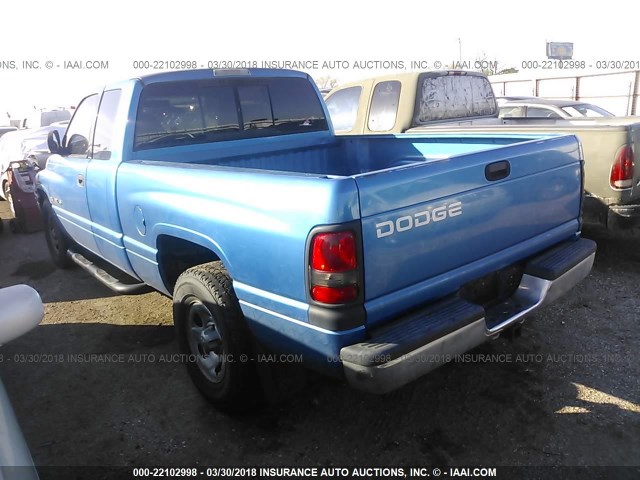 3B7HC13YX1M516639 - 2001 DODGE RAM 1500 BLUE photo 3