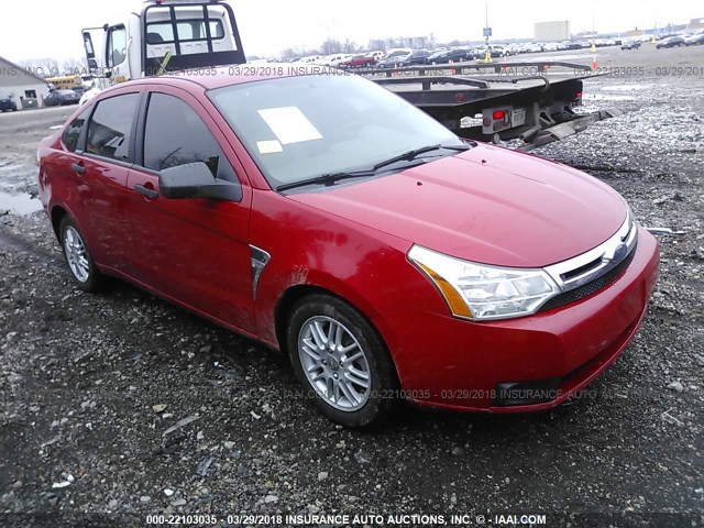 1FAHP35N78W148195 - 2008 FORD FOCUS SE/SEL/SES RED photo 1