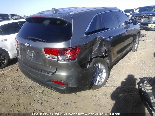 5XYPG4A36GG104877 - 2016 KIA SORENTO LX/L GRAY photo 4