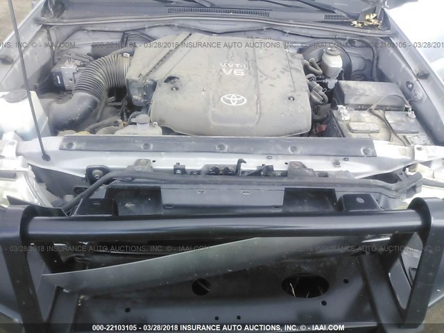 5TELU42N67Z446052 - 2007 TOYOTA TACOMA DOUBLE CAB ვერცხლისფერი ფოტო 10