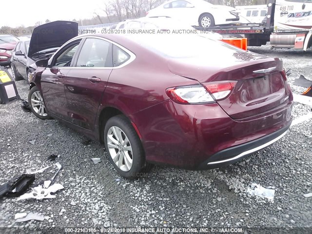 1C3CCCAB6FN594454 - 2015 CHRYSLER 200 LIMITED RED photo 3