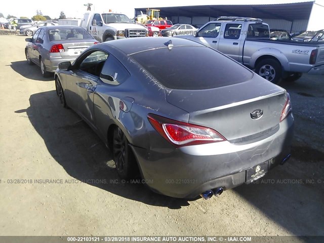 KMHHU6KJ6DU111744 - 2013 HYUNDAI GENESIS COUPE 3.8L GRAY photo 3