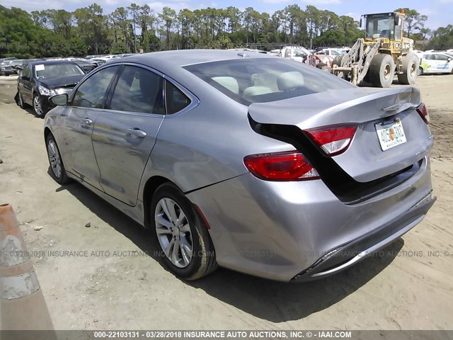 1C3CCCAB7FN594222 - 2015 CHRYSLER 200 LIMITED SILVER photo 3