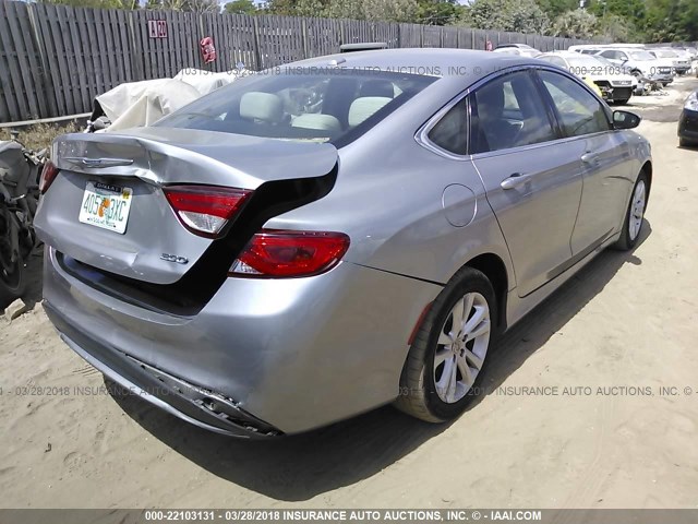 1C3CCCAB7FN594222 - 2015 CHRYSLER 200 LIMITED SILVER photo 4