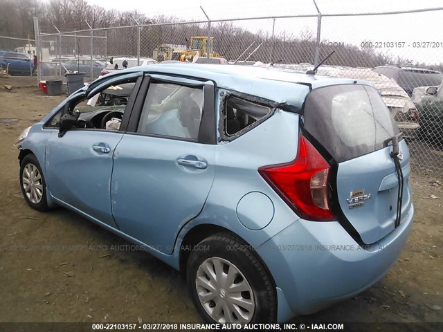 3N1CE2CP5FL440278 - 2015 NISSAN VERSA NOTE S/S PLUS/SV/SL/SR Light Blue photo 3