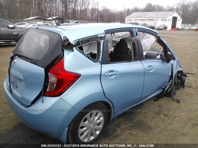 3N1CE2CP5FL440278 - 2015 NISSAN VERSA NOTE S/S PLUS/SV/SL/SR Light Blue photo 4