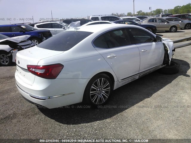 KNALN4D74G5214903 - 2016 KIA CADENZA LUXURY WHITE photo 4