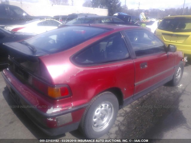 JHMED8454LS019706 - 1990 HONDA CIVIC CRX DX RED photo 4