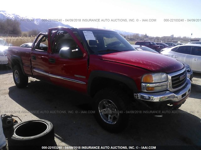 1GTGK23U54F248430 - 2004 GMC SIERRA K2500 CREW CAB RED photo 1