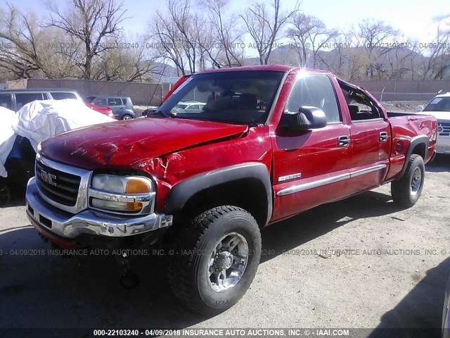 1GTGK23U54F248430 - 2004 GMC SIERRA K2500 CREW CAB RED photo 2