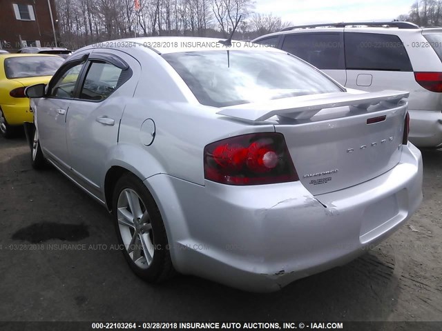 1B3BD1FG7BN587392 - 2011 DODGE AVENGER MAINSTREET SILVER photo 3