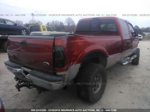 1FTSW31F7XEE41729 - 1999 FORD F350 SRW SUPER DUTY RED photo 4