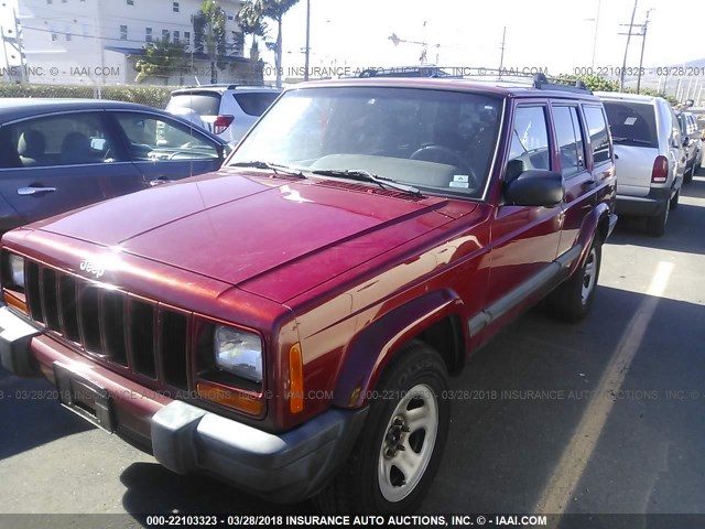 1J4FT68S1XL549736 - 1999 JEEP CHEROKEE SPORT/CLASSIC წითელი ფოტო 2