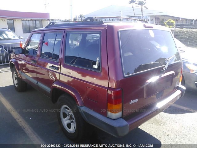 1J4FT68S1XL549736 - 1999 JEEP CHEROKEE SPORT/CLASSIC წითელი ფოტო 3