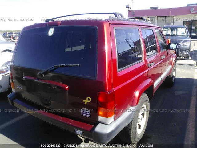 1J4FT68S1XL549736 - 1999 JEEP CHEROKEE SPORT/CLASSIC წითელი ფოტო 4