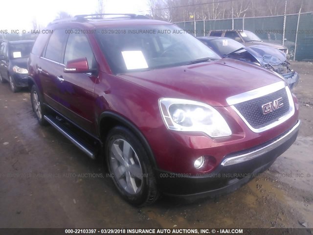 1GKKVRED8BJ107860 - 2011 GMC ACADIA SLT-1 MAROON photo 1