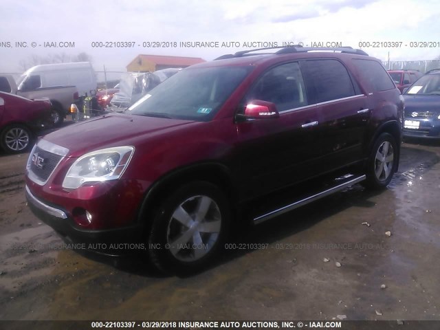 1GKKVRED8BJ107860 - 2011 GMC ACADIA SLT-1 MAROON photo 2