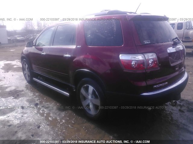 1GKKVRED8BJ107860 - 2011 GMC ACADIA SLT-1 MAROON photo 3