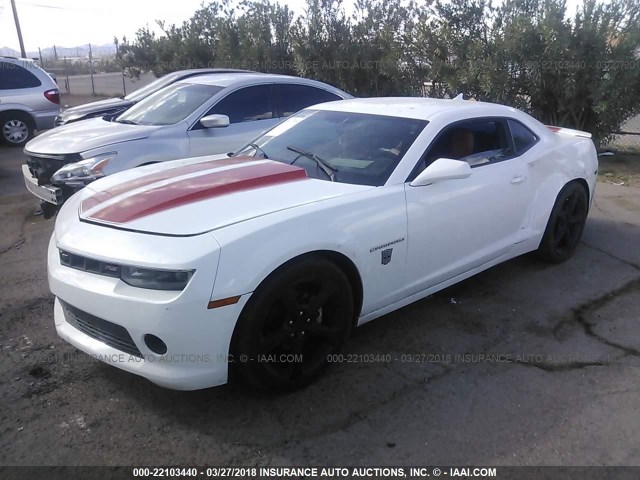 2G1FC1E36E9163042 - 2014 CHEVROLET CAMARO LT WHITE photo 2