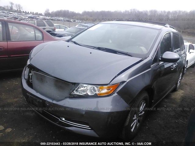 5FNRL5H62EB132450 - 2014 HONDA ODYSSEY EXL ნაცრისფერი ფოტო 2