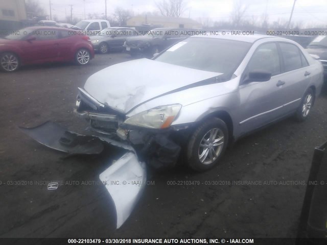 1HGCM561X7A014444 - 2007 HONDA ACCORD VALUE SILVER photo 2