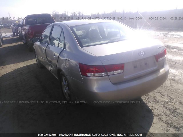 5NPEU46C66H092200 - 2006 HYUNDAI SONATA GLS/LX TAN photo 3