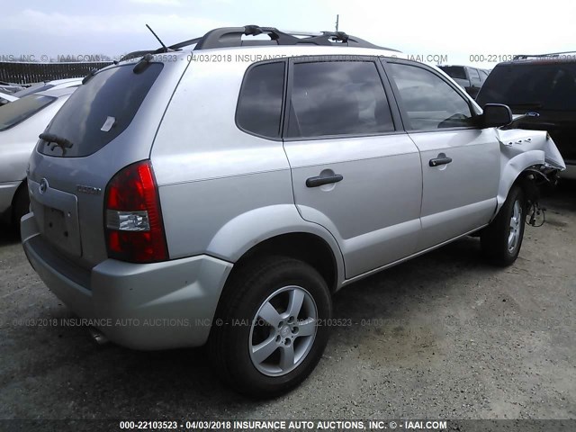 KM8JM12B56U417625 - 2006 HYUNDAI TUCSON GL SILVER photo 4