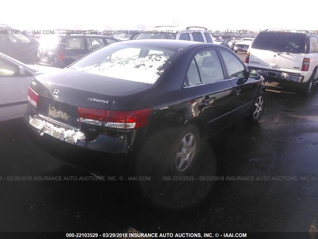 5NPEU46F56H021192 - 2006 HYUNDAI SONATA GLS/LX BLACK photo 4