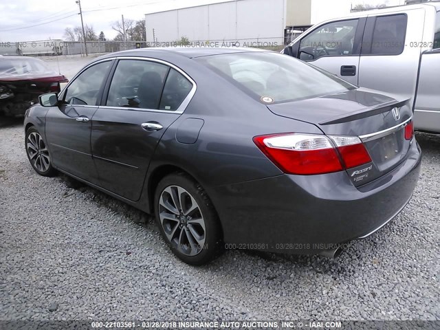 1HGCR2F56EA167161 - 2014 HONDA ACCORD SPORT GRAY photo 3