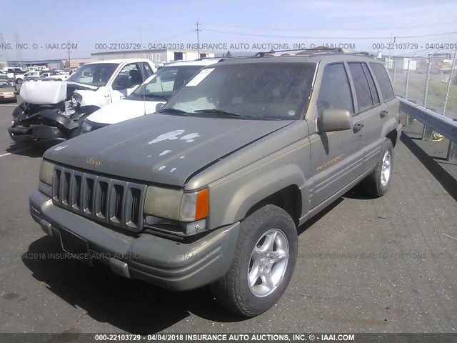 1J4GZ78YXTC156521 - 1996 JEEP GRAND CHEROKEE LIMITED Champagne photo 2