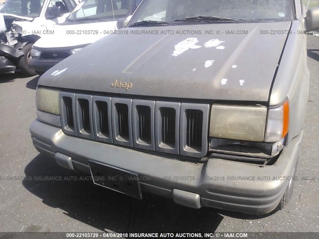 1J4GZ78YXTC156521 - 1996 JEEP GRAND CHEROKEE LIMITED Champagne photo 6